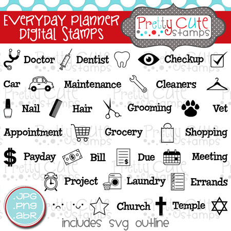 PCS Everyday Planner Digital Stamp Set
