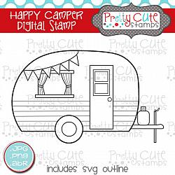 PCS Happy Camper Digital Stamp Set